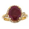 Image 1 : 6.28 ctw Ruby and Diamond Ring - 14KT Yellow Gold