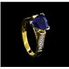 Image 4 : 2.82 ctw Blue Sapphire and Diamond Ring - 18KT Two Tone Gold