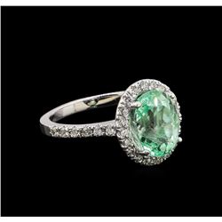 2.75 ctw Emerald and Diamond Ring - 14KT White Gold