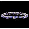 Image 2 : 22.58 ctw Tanzanite and Diamond Bracelet - 14KT White Gold