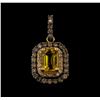 Image 1 : 0.66 ctw Citrine and Diamond Pendant - 14KT Rose Gold