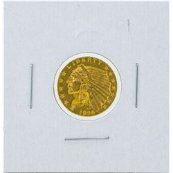 1928 $2 1-2 Indian Head Quarter Eagle Gold Coin BU