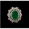 Image 2 : 14KT White Gold 3.81 ctw Emerald and Diamond Ring