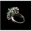 Image 3 : 14KT White Gold 3.81 ctw Emerald and Diamond Ring