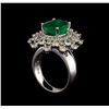 Image 4 : 14KT White Gold 3.81 ctw Emerald and Diamond Ring