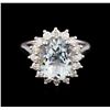 Image 2 : 4.28 ctw Aquamarine and Diamond Ring - 14KT White Gold