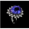 Image 4 : 7.95 ctw Tanzanite and Diamond Ring - 14KT White Gold