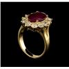 Image 4 : GIA Cert 3.52 ctw Ruby and Diamond Ring - 14KT Yellow Gold