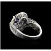 Image 3 : 18KT White Gold 2.45 ctw Tanzanite and Diamond Ring