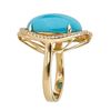 Image 2 : 8.76 ctw Turquoise and Diamond Ring - 14KT Yellow Gold