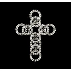 1.13 ctw Diamond Cross Pendant -14KT White Gold