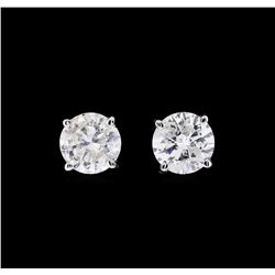 1.23 ctw Diamond Earrings - 14KT White Gold