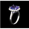 Image 4 : 4.71 ctw Tanzanite and Diamond Ring - 14KT White Gold