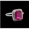 Image 1 : 4.40 ctw Ruby and Diamond Ring - 14KT White Gold