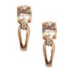 Image 1 : 0.66 ctw Morganite and Diamond Earrings - 14KT Rose Gold