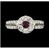 Image 2 : 0.22 ctw Ruby and Diamond Ring - 14KT White Gold