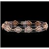 Image 1 : 4.39 ctw Diamond Bracelet - 14KT Rose and White Gold