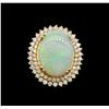 Image 2 : 14KT Yellow Gold 8.95 ctw Opal and Diamond Ring