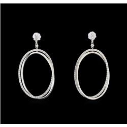 14KT White Gold 1.16 ctw Diamond Earrings