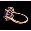 Image 3 : 8.61 ctw Tanzanite and Diamond Ring - 14KT Rose Gold