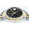 Image 4 : Rolex Mens Two Tone Black Tapestry Index Dial Datejust Wristwatch