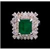 Image 2 : 14KT White Gold 3.34 ctw Emerald and Diamond Ring