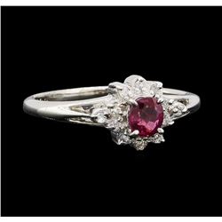 0.30 ctw Ruby and Diamond Ring - Platinum