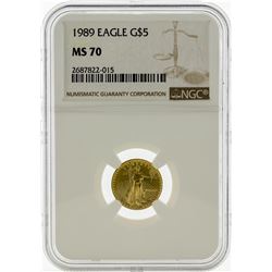 1989 NGC MS70 $5 Eagle Gold Coin