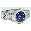 Image 3 : Rolex Mens Stainless Steel Blue Vignette 3.15 Carat Diamond Datejust Wristwatch