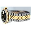 Image 8 : Rolex Mens Two Tone Black Diamond Pyramid Bezel Datejust Wristwatch