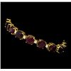 Image 2 : 44.63 ctw Ruby and Diamond Bracelet - 14KT Yellow Gold