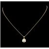 Image 1 : 1.40 ctw Diamond Pendant With Chain - 14KT Yellow and Rose Gold