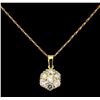 Image 2 : 1.40 ctw Diamond Pendant With Chain - 14KT Yellow and Rose Gold