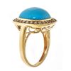 Image 2 : 8.15 ctw Turquoise and Diamond Ring - 14KT Yellow Gold