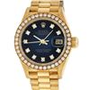 Image 1 : Rolex Ladies Quickset 18K Yellow Gold Blue Vignette And Diamond Datejust Wristwa