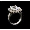 Image 4 : 14KT White Gold 6.39 ctw Aquamarine and Diamond Ring