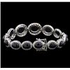 Image 3 : 39.31 ctw Star Sapphire and Diamond Bracelet - 14KT White Gold