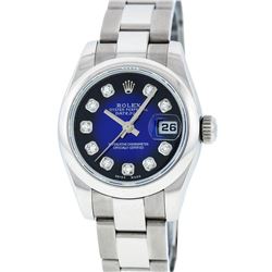 Rolex Stainless Steel Diamond DateJust Ladies Watch