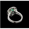 Image 3 : 1.50 ctw Emerald and Diamond Ring - 14KT White Gold