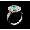 Image 4 : 1.50 ctw Emerald and Diamond Ring - 14KT White Gold