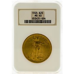 1925 NGC MS63 $20 Eagle Gold Coin