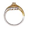 Image 3 : 0.93 ctw Yellow and White Diamond Ring - 18KT White and Yellow Ring