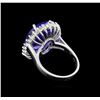 Image 3 : 8.58 ctw Tanzanite and Diamond Ring - 14KT White Gold