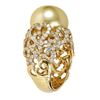 Image 2 : 2.03 ctw Diamond and Pearl Ring - 18KT Yellow Gold