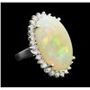 Image 1 : 15.46 ctw Opal and Diamond Ring - 14KT White Gold