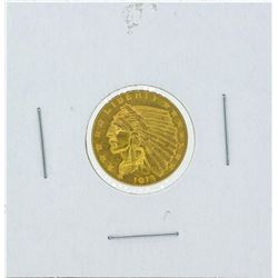 1913 $2 1-2 Indian Head Quarter Eagle Gold Coin BU