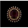 Image 2 : 14KT Yellow Gold 14.11 ctw Ruby and Diamond Ring