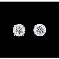 1.34 ctw Diamond Earrings - 14KT White Gold