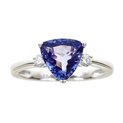 2.00 ctw Tanzanite and Diamond Ring - 14KT White Gold