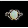 Image 2 : 4.40 ctw Opal and Diamond Ring - 18KT Yellow Gold